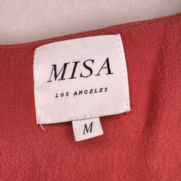 MISA Los Angeles Emil Off Cold Shoulder Coral Mini Dress Size Medium.  #102 - Picture 9 of 13